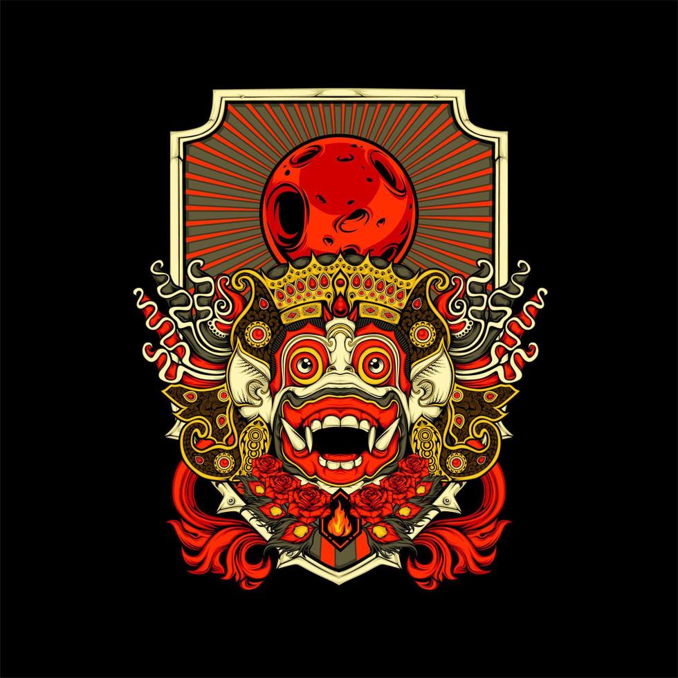 ilustración de barong balinés vector