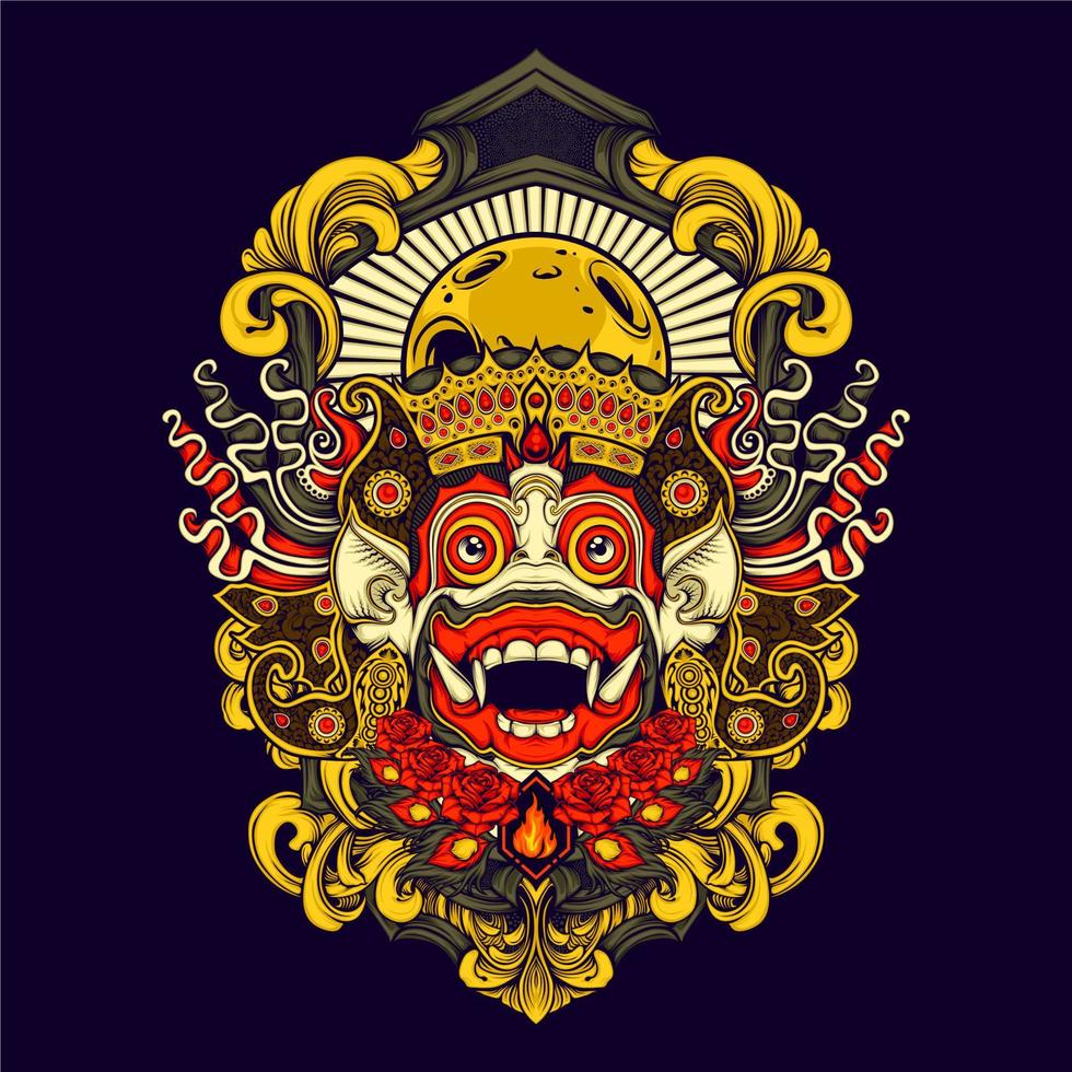 balinese barong illustration vector