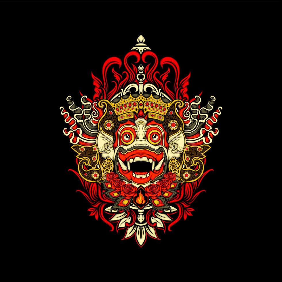balinese barong illustration vector