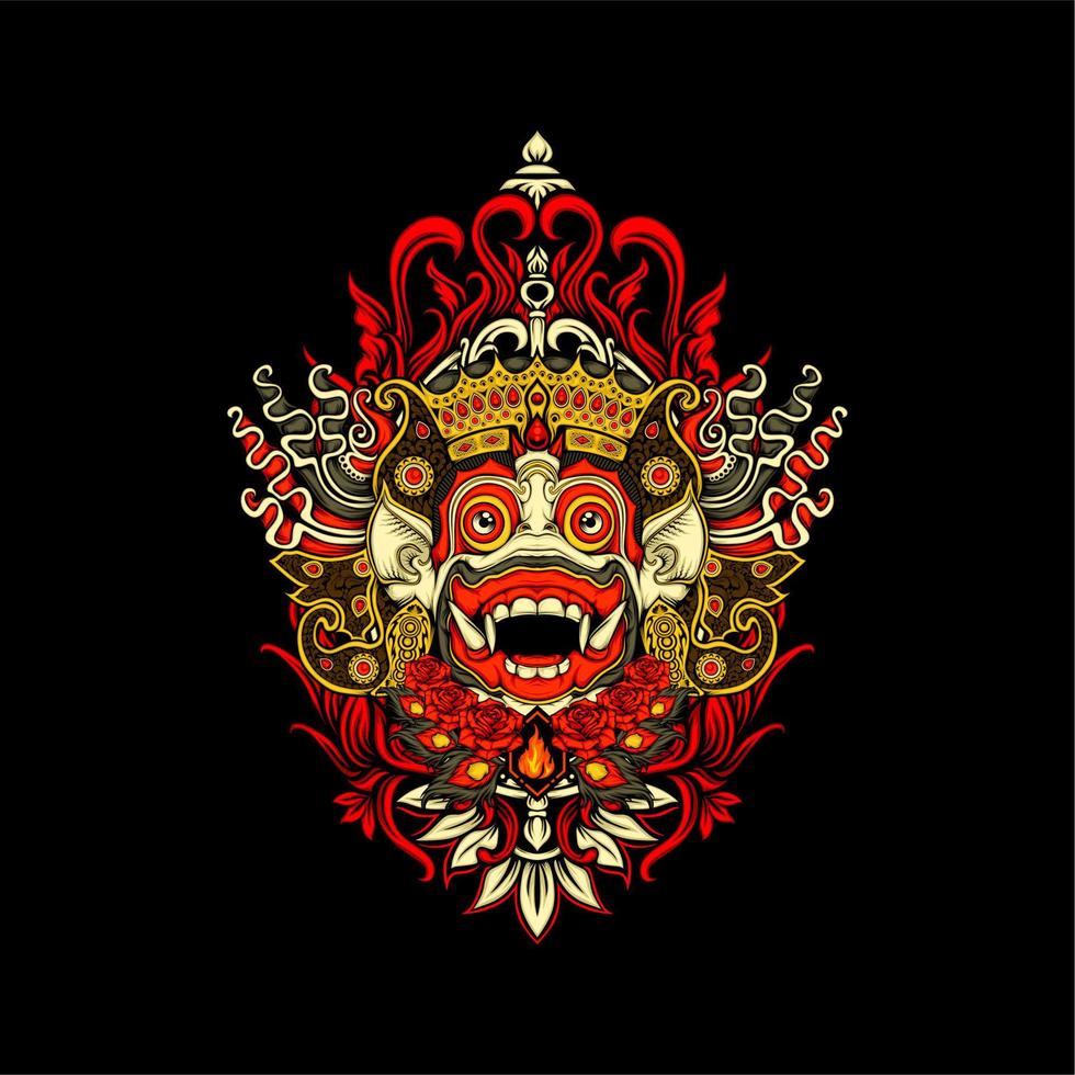 ilustración de barong balinés vector