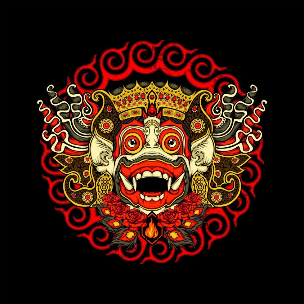 ilustración de barong balinés vector