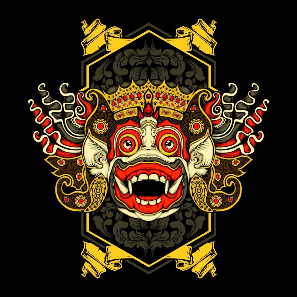 balinese barong illustration vector