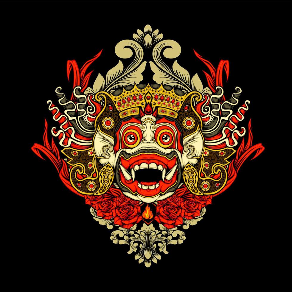 ilustración de barong balinés vector