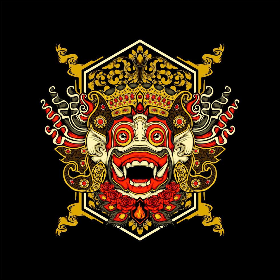 balinese barong illustration vector
