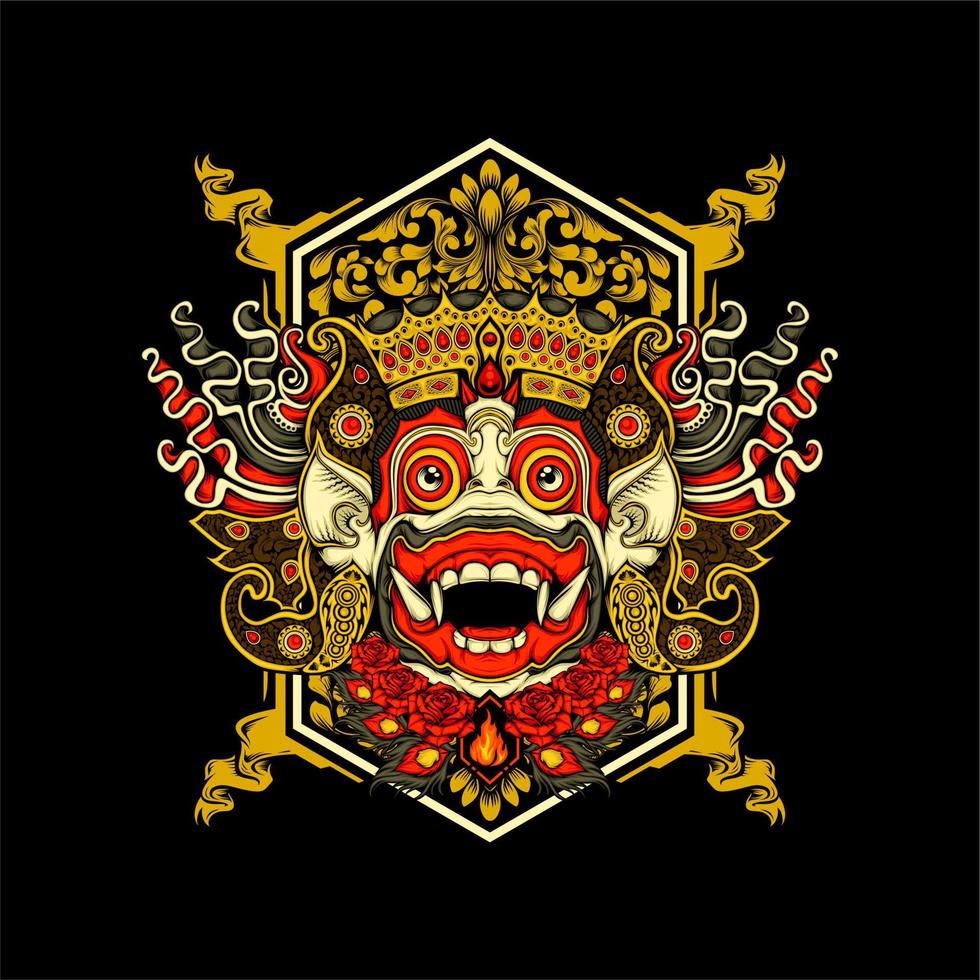 balinese barong illustration vector