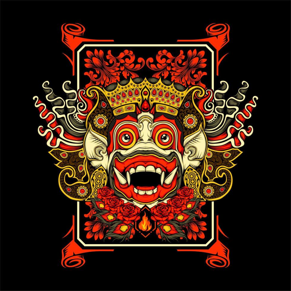 ilustración de barong balinés vector