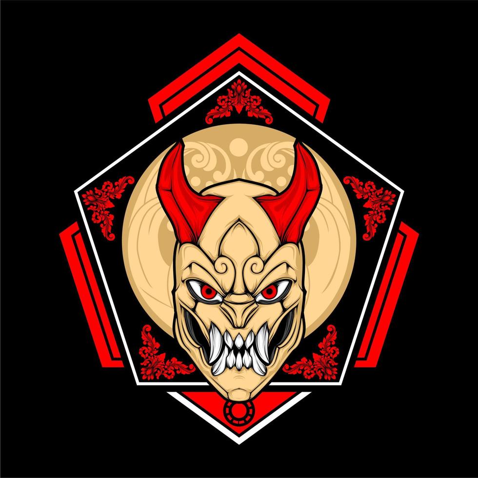 eastern monster head vector
