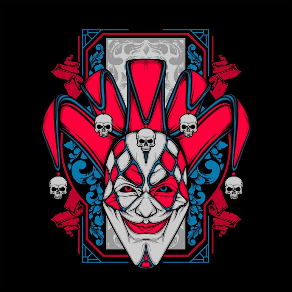 cara de payaso sonriente vector