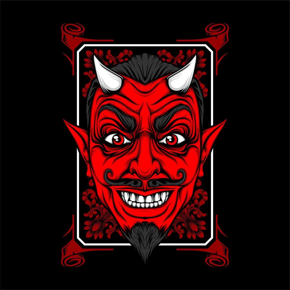 cara de diablo miling con fondo impresionante vector