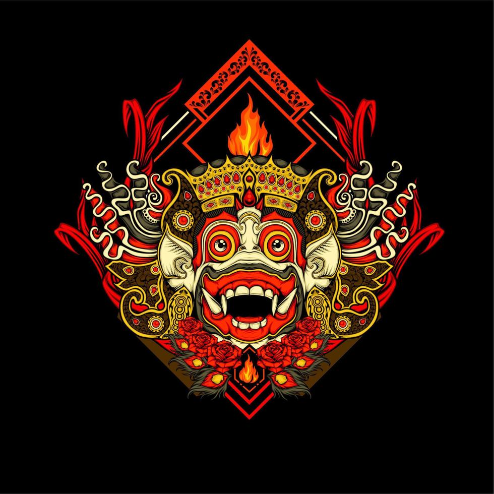 balinese barong illustration vector