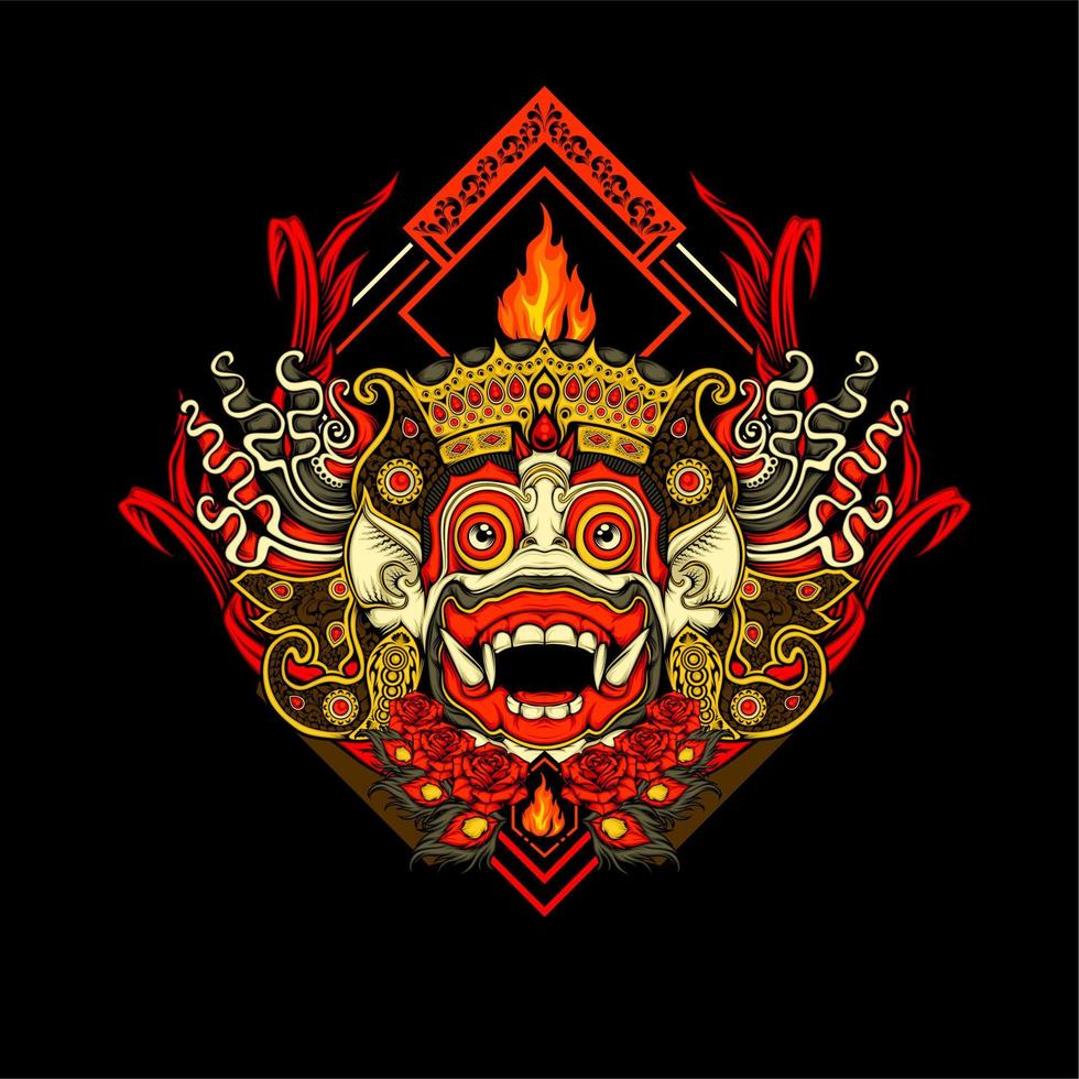 ilustración de barong balinés vector