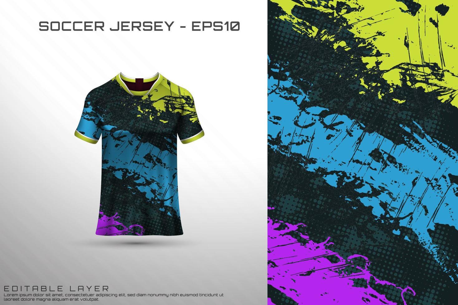 Sports jersey and t-shirt template sports jersey design vector mockup.