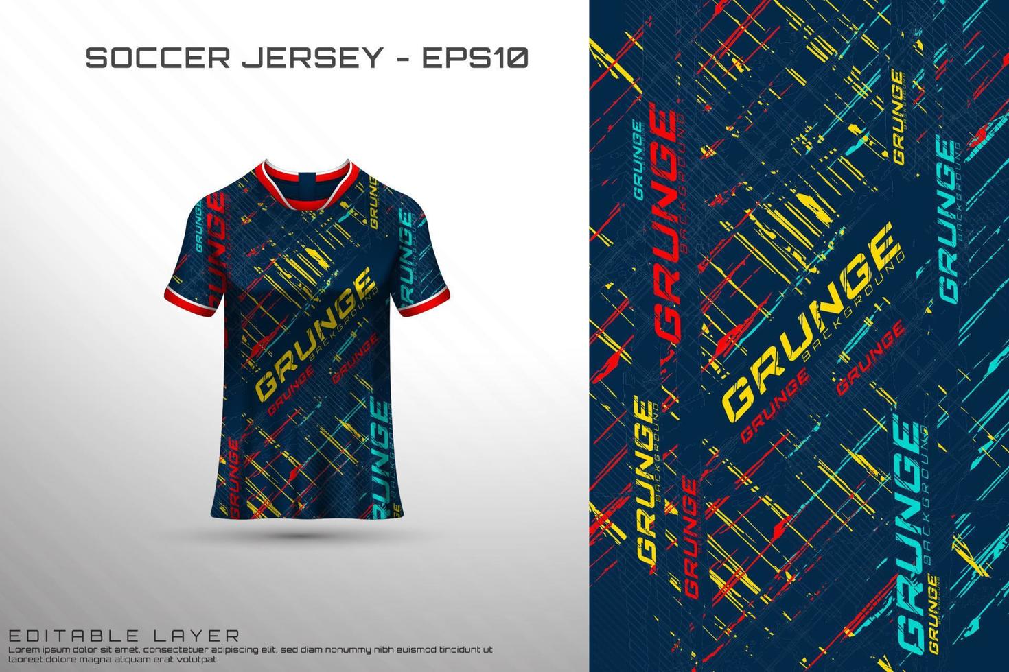 Sports jersey and t-shirt template sports jersey design vector mockup.