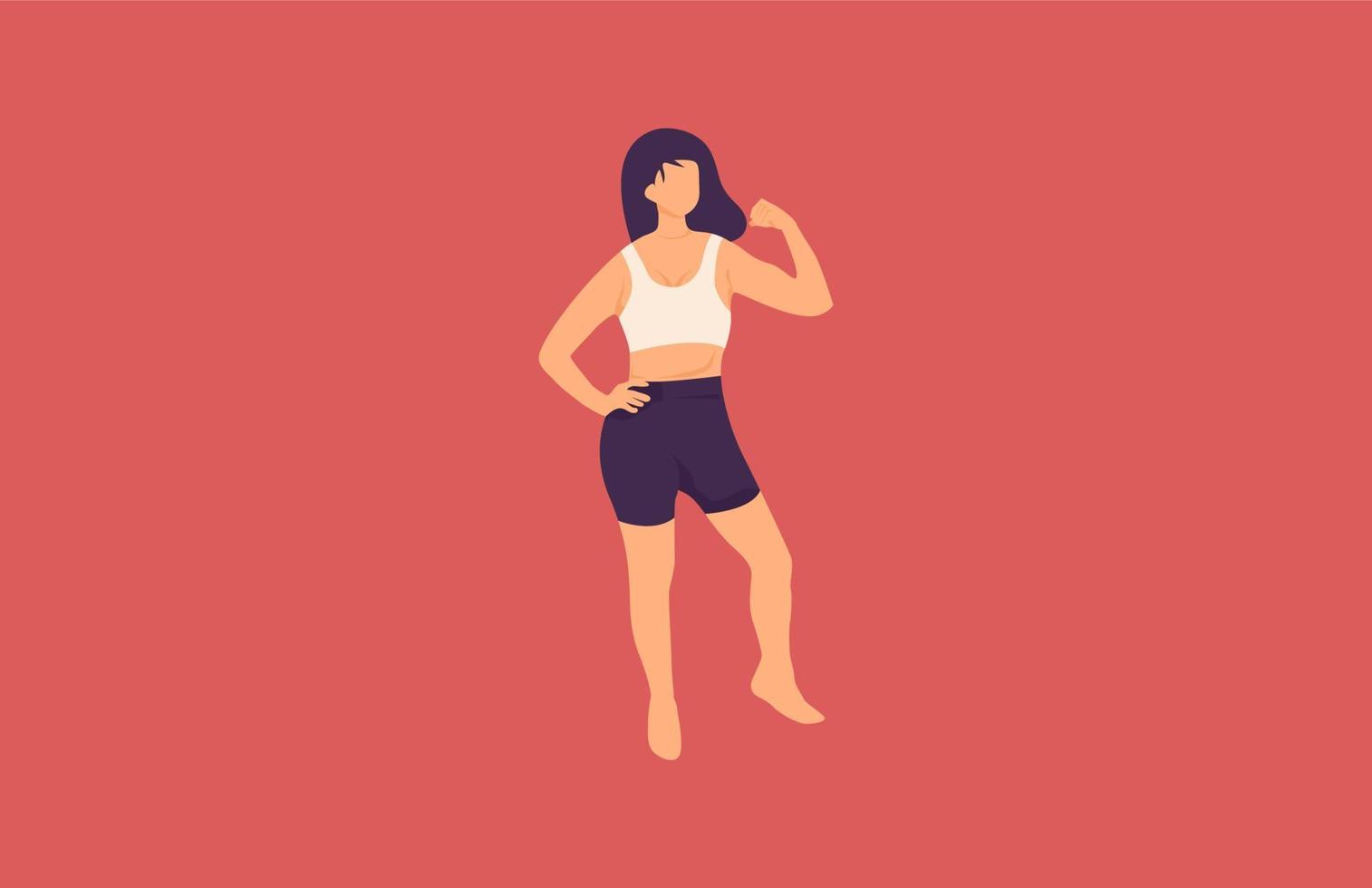 cuerpo meta mujer gimnasio vector il...