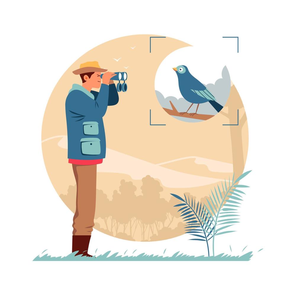 Bird Watching Hobby vector