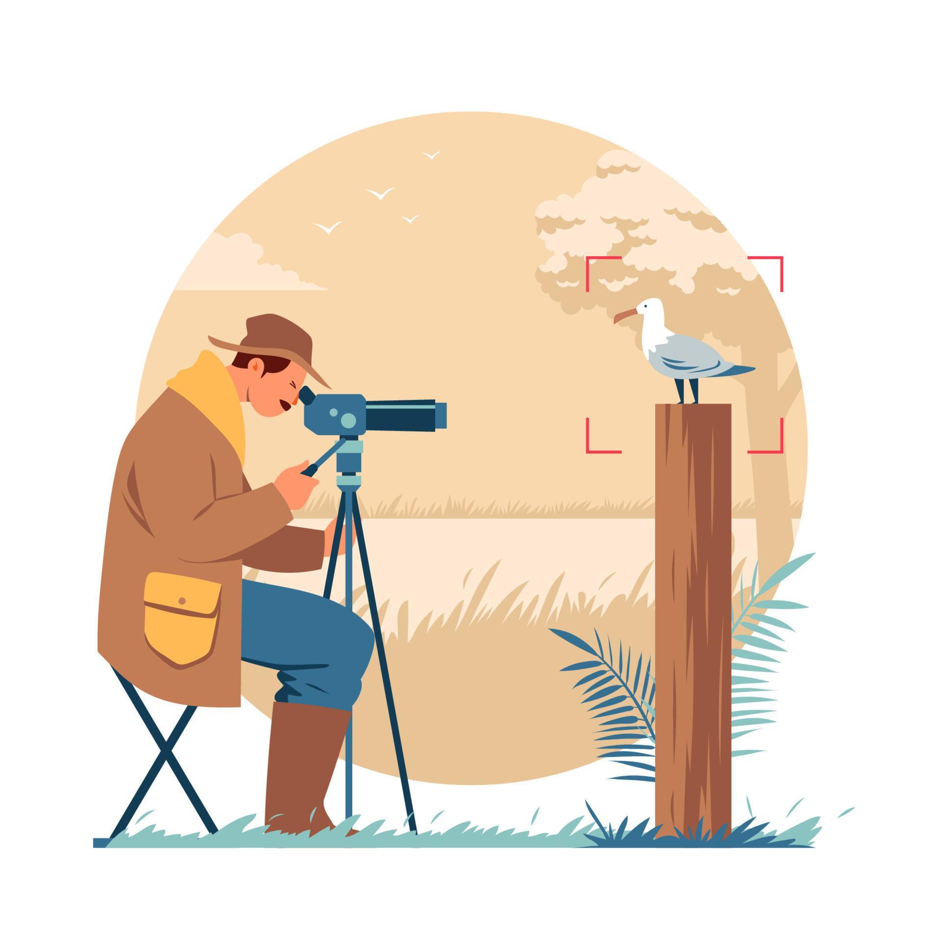 Bird Watcher Concept 5148416 Vector Art at Vecteezy