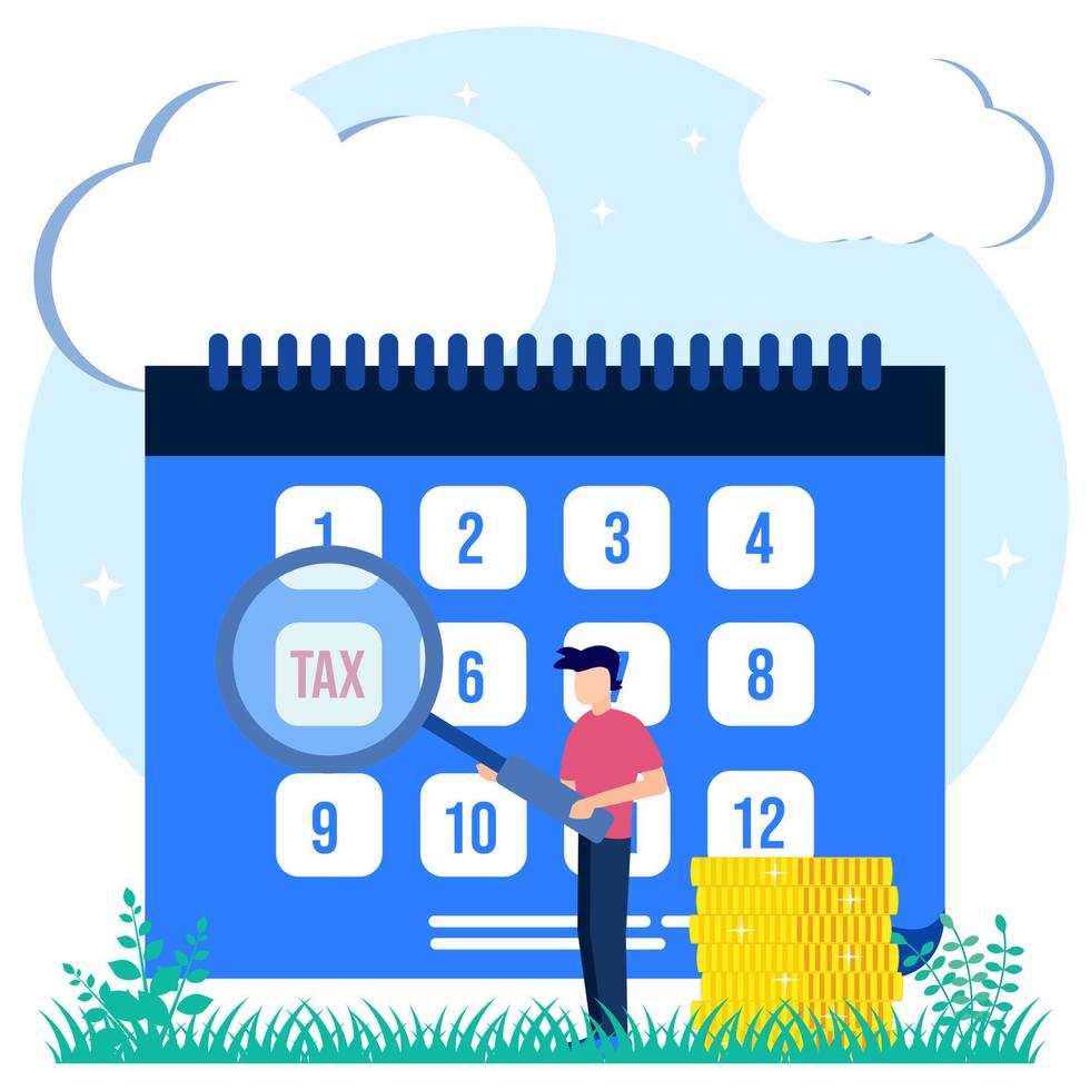 Illustration vector graphic cartoon character of tax