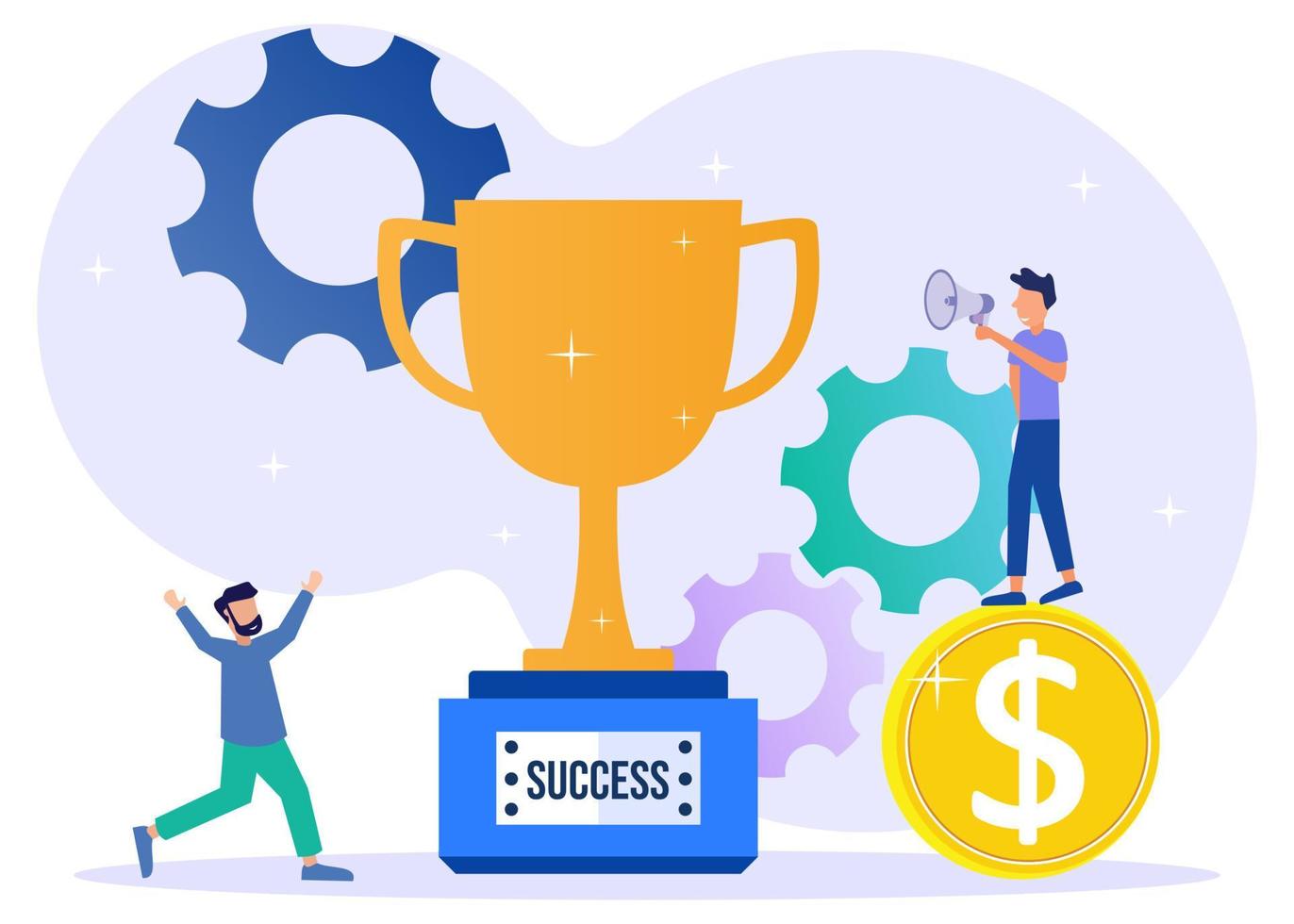 Illustration vector graphic cartoon character of business achievement