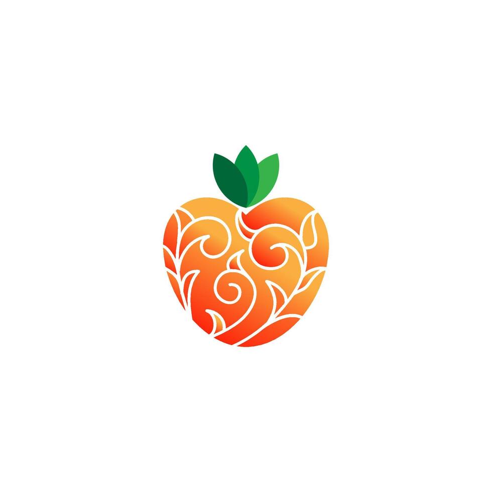 Vector logo in modern flat style, peach vector