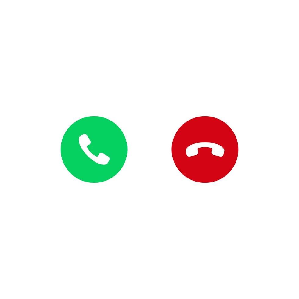 Accept and Decline Call Icon Vector. Answer and Reject Button Sign Symbol vector