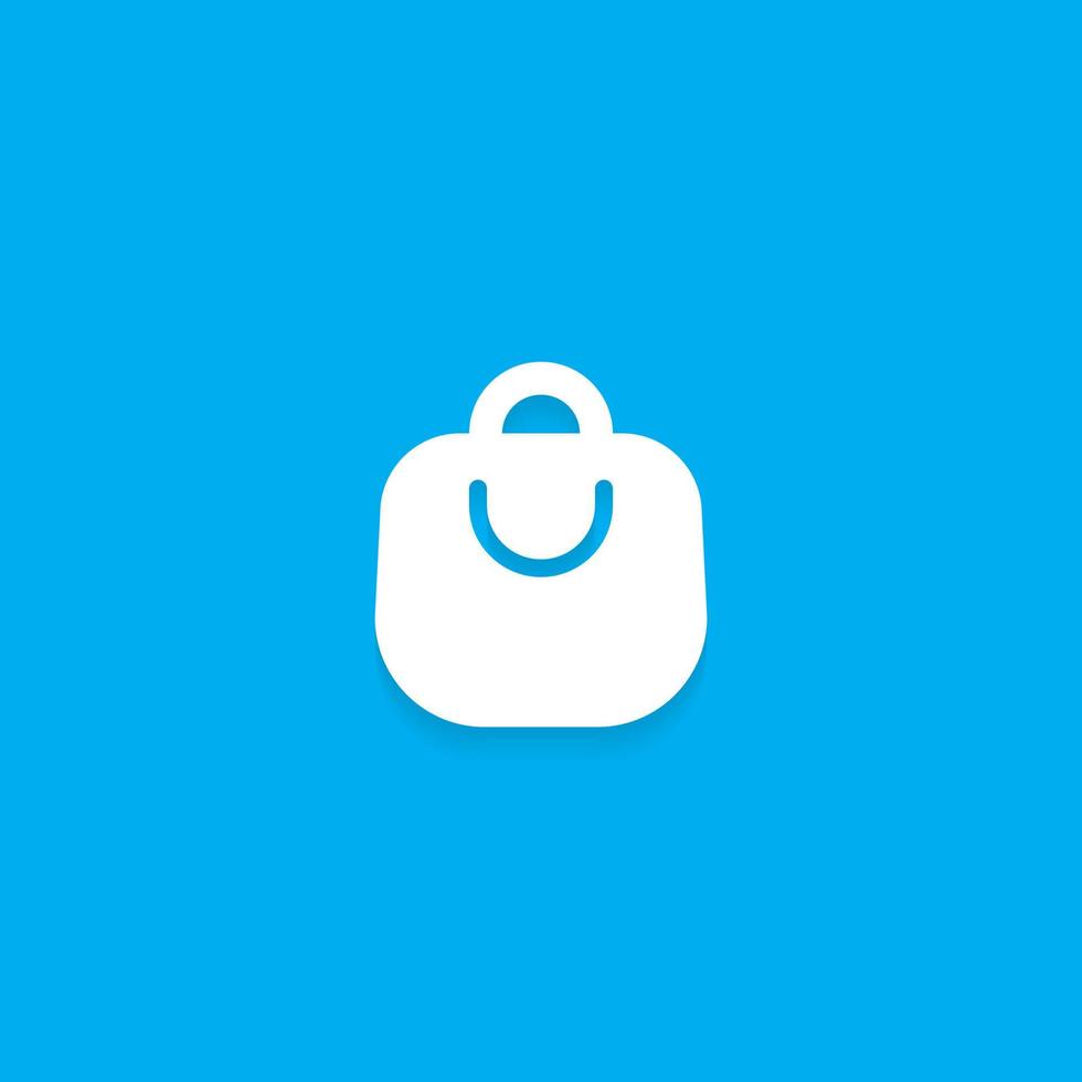 vector de icono de bolsa de compras en línea en estilo plano