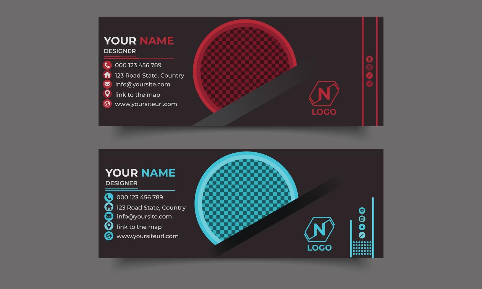 Email signature template or email footer and personal social media cover design . Email signature design and professional facebook banner template. vector