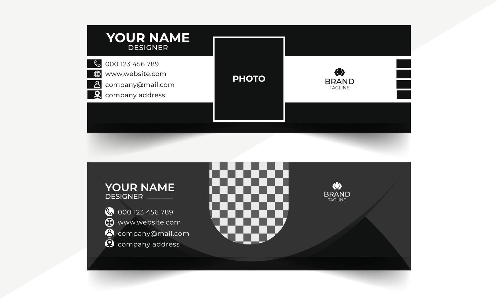 Email signature template or email footer and personal social media cover design . Email signature design and professional facebook banner template. vector