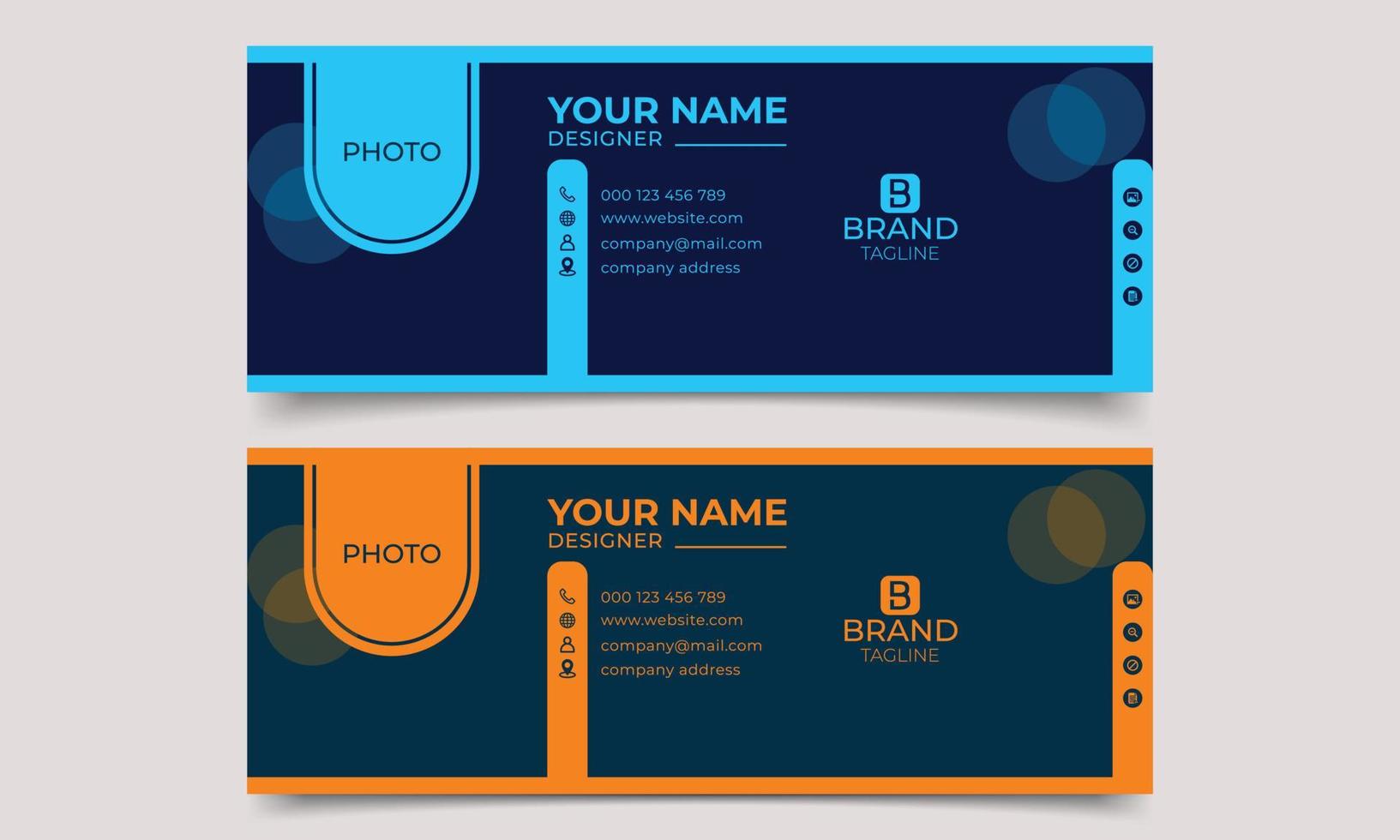 Email signature template or email footer and personal social media cover design . Email signature design and professional facebook banner template. vector