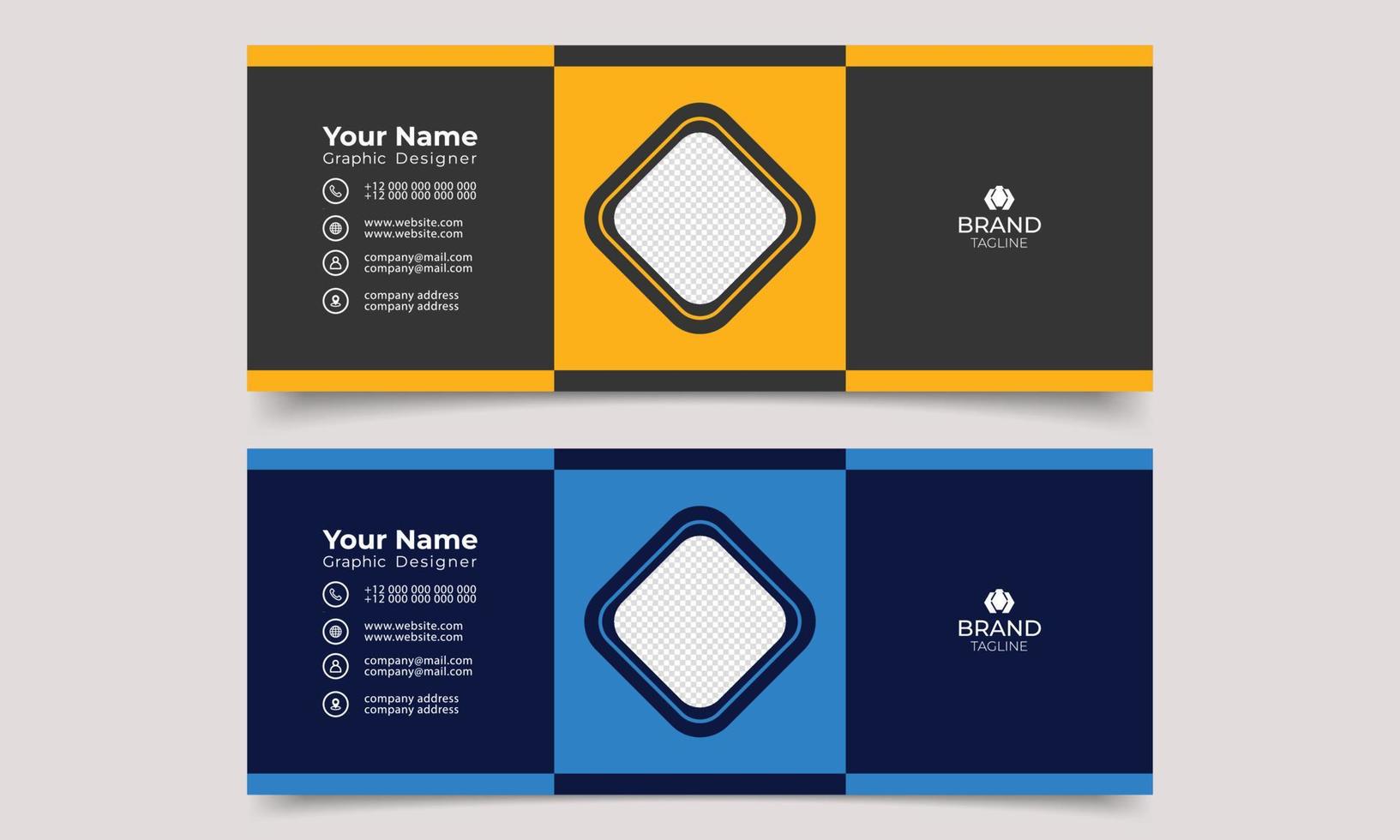 Email signature template or email footer and personal social media cover design . Email signature design and professional facebook banner template. vector