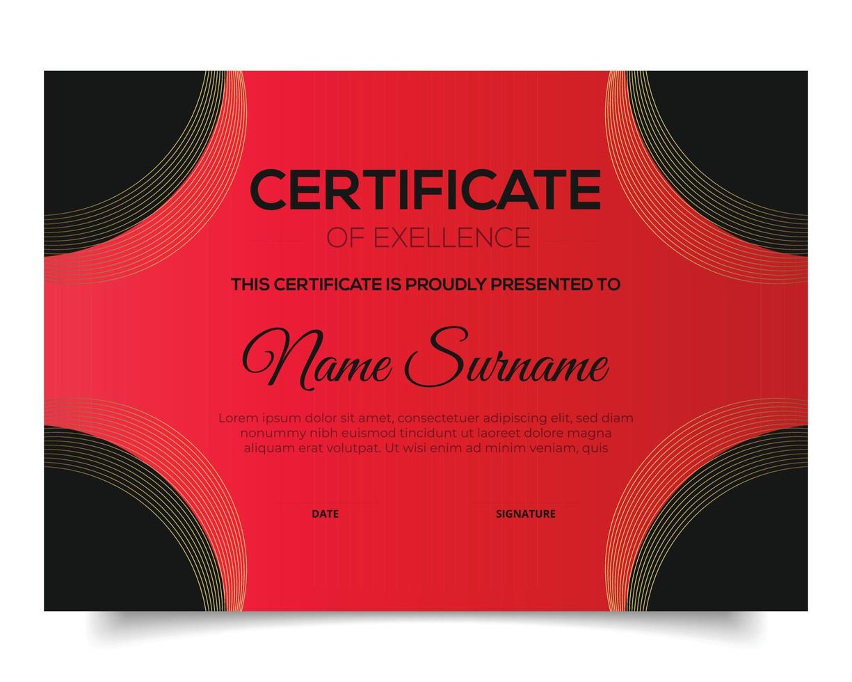 Certificate template design vector