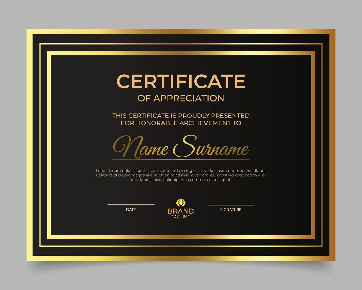 Certificate template design vector