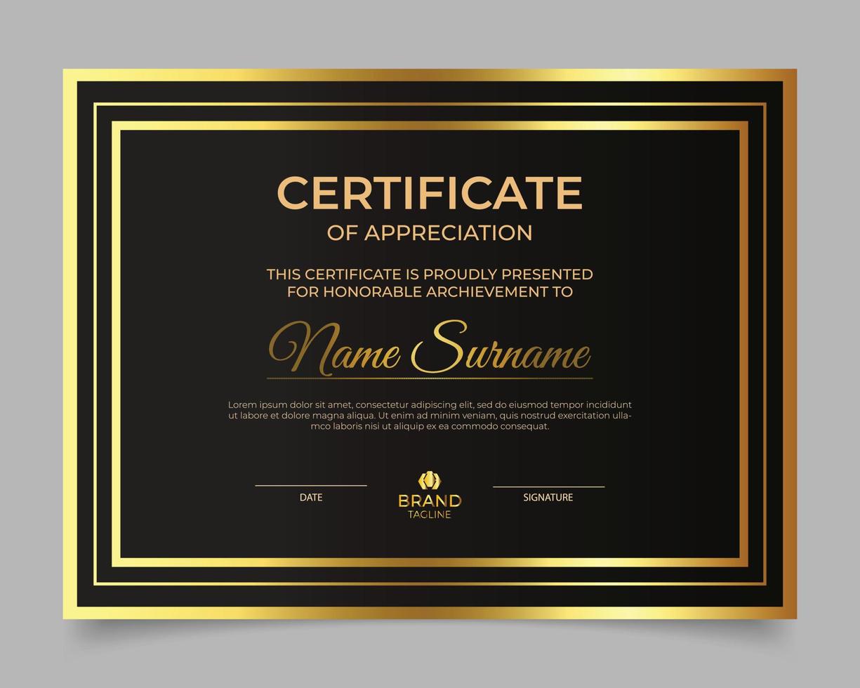 Certificate template design vector