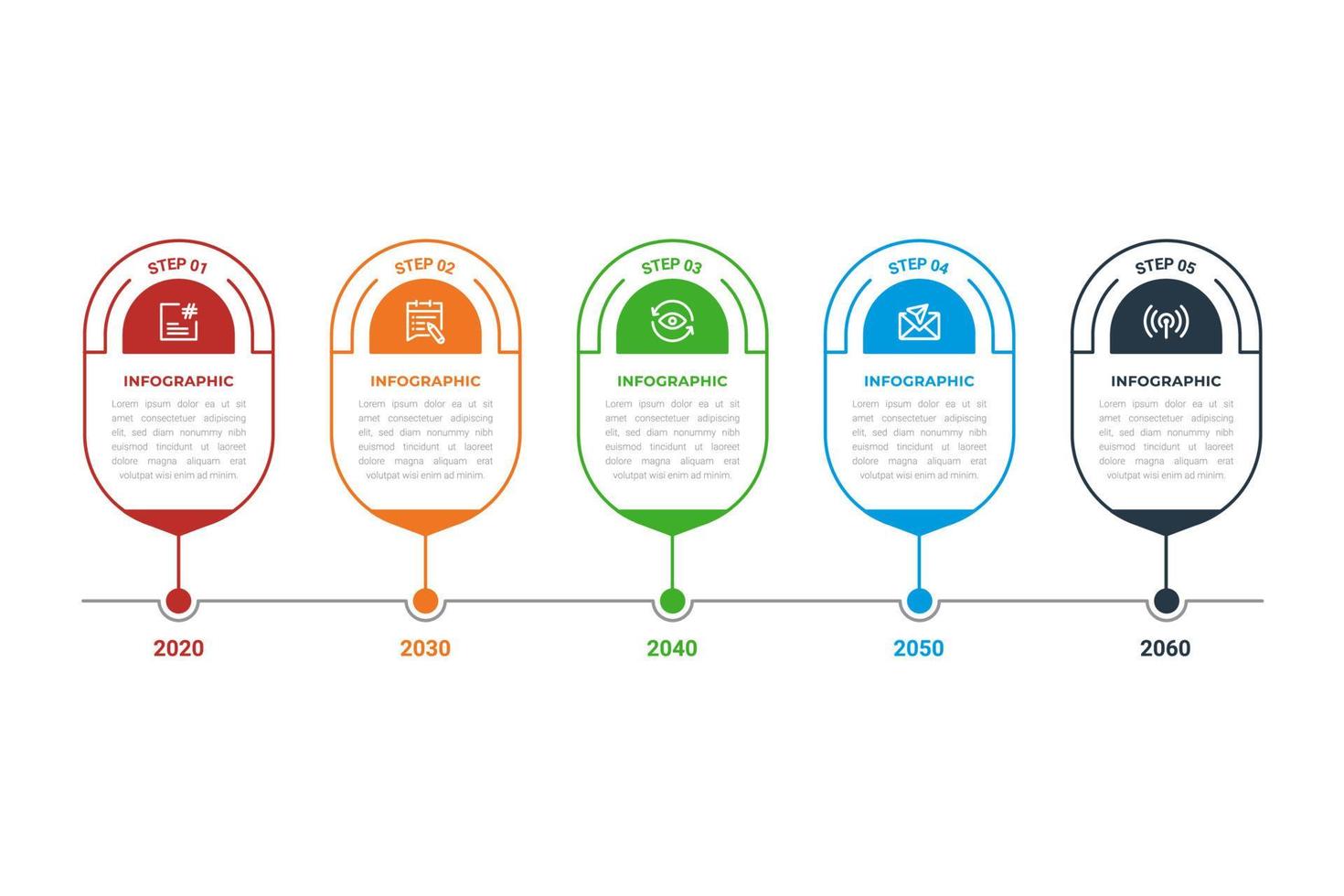 Business infographic, Timeline, Step process, Vector business template for presentations, Vector illustration, Chart, Marketing Strategy.
