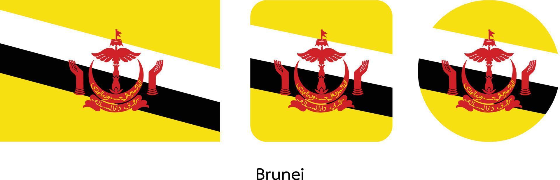 Brunei flag, vector illustration