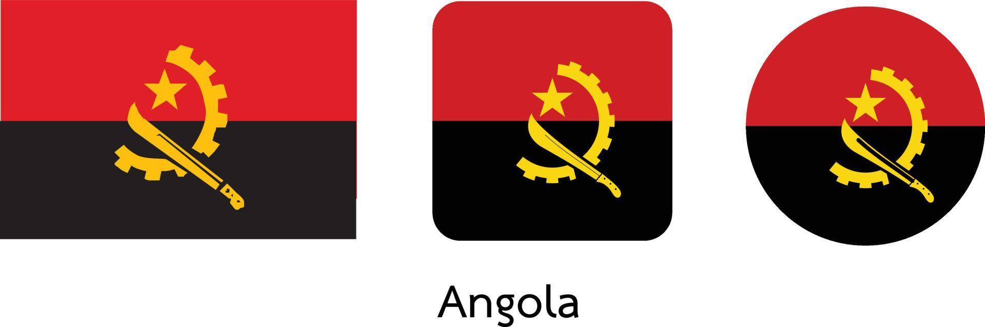 angola flag, vector illustration