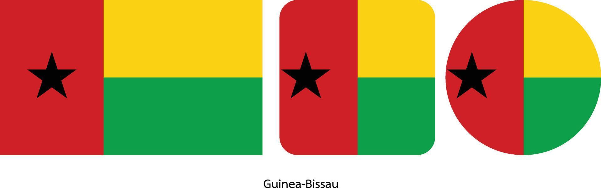 Guinea Bissau flag, vector illustration