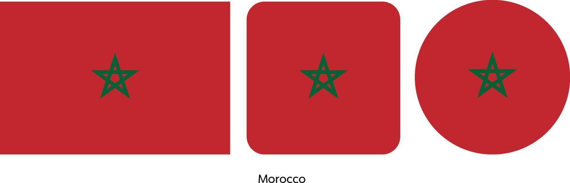 bandera de marruecos, ilustración vectorial vector