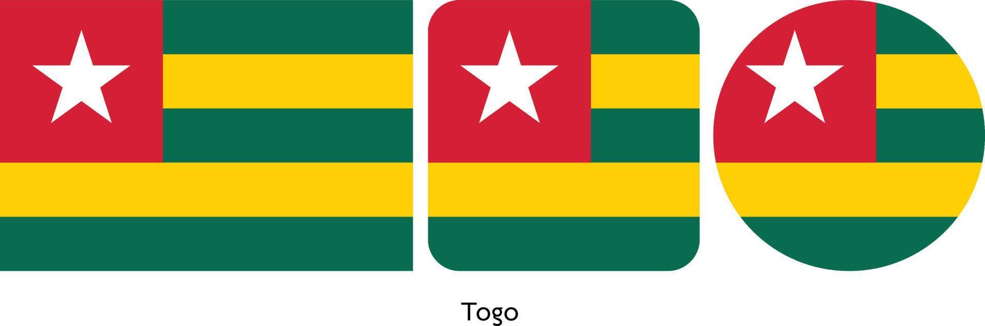 bandera togo, ilustración vectorial vector