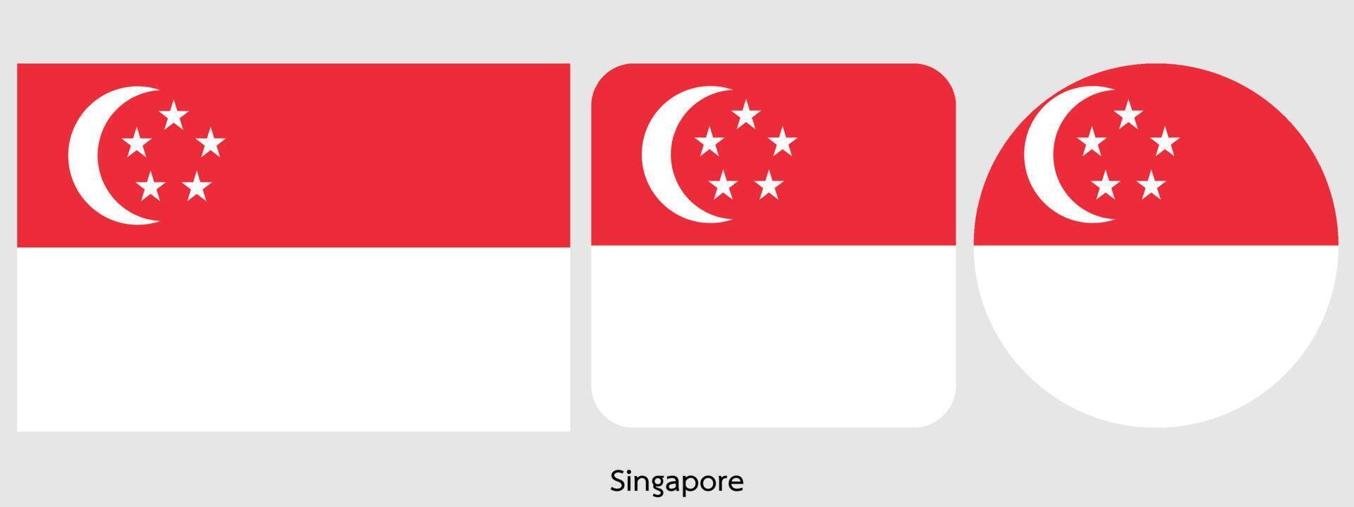 Singapore flag, vector illustration