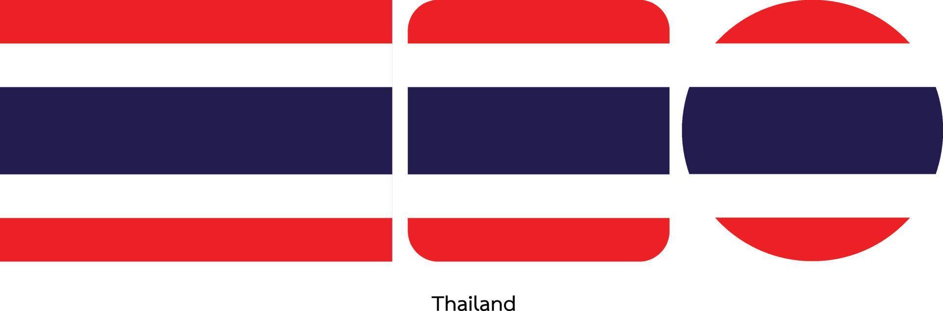 bandera de tailandia, ilustración vectorial vector