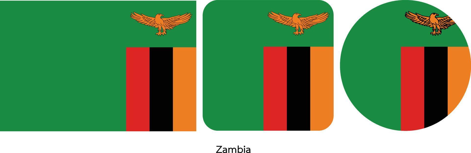Zambia flag, vector illustration