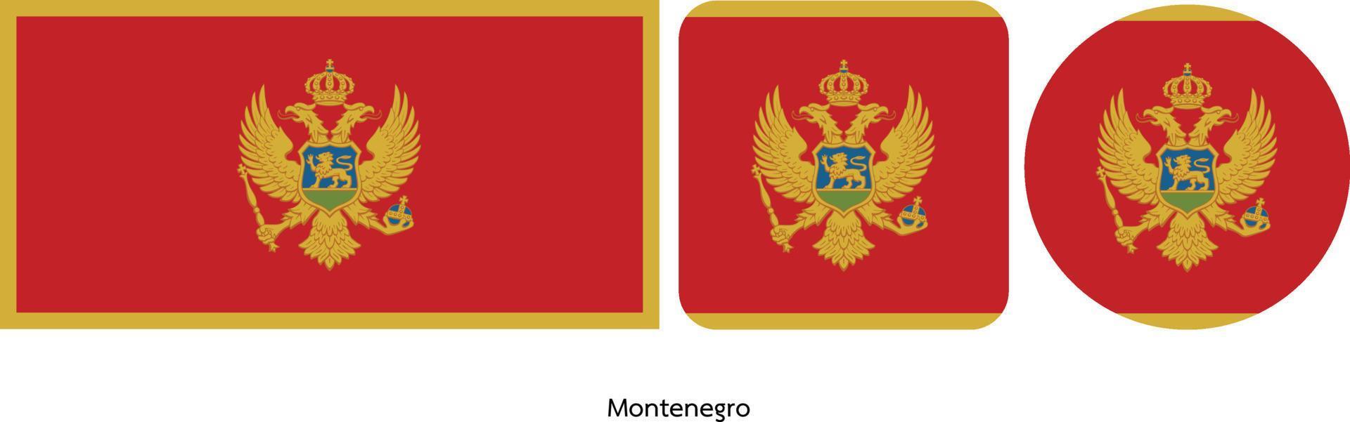 bandera de montenegro, ilustración vectorial vector