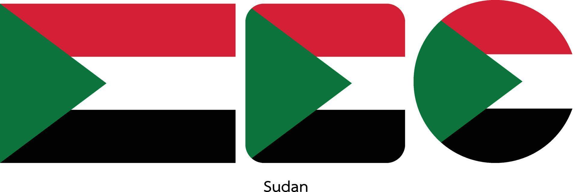 Sudan flag, vector illustration