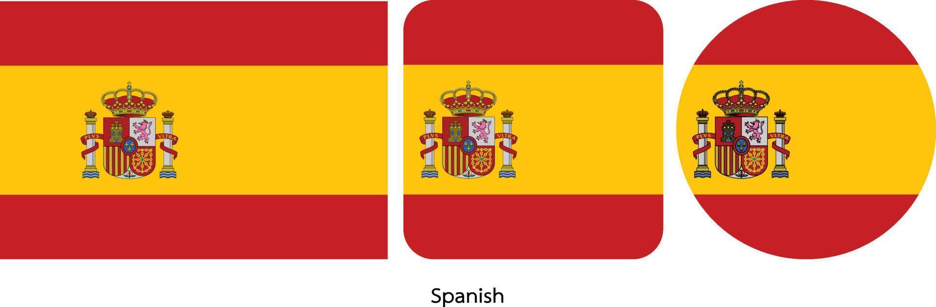 Spanish flag, vector illustration