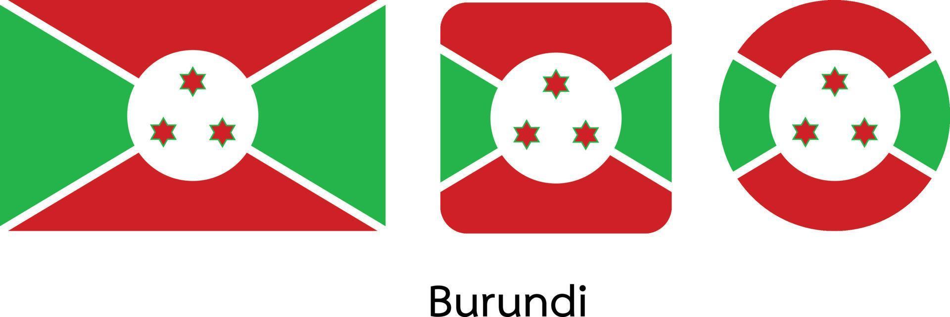 Burundi flag, vector illustration