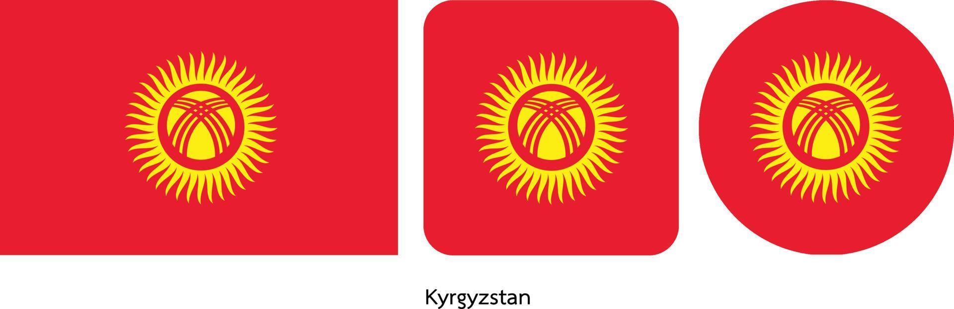 Kyrgyzstan flag, vector illustration