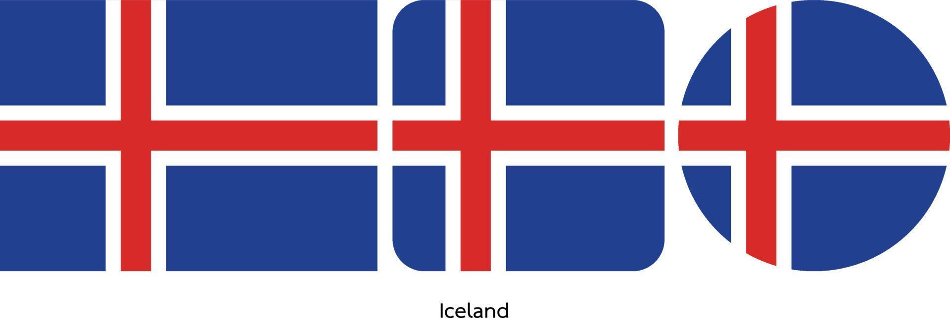 Iceland flag, vector illustration