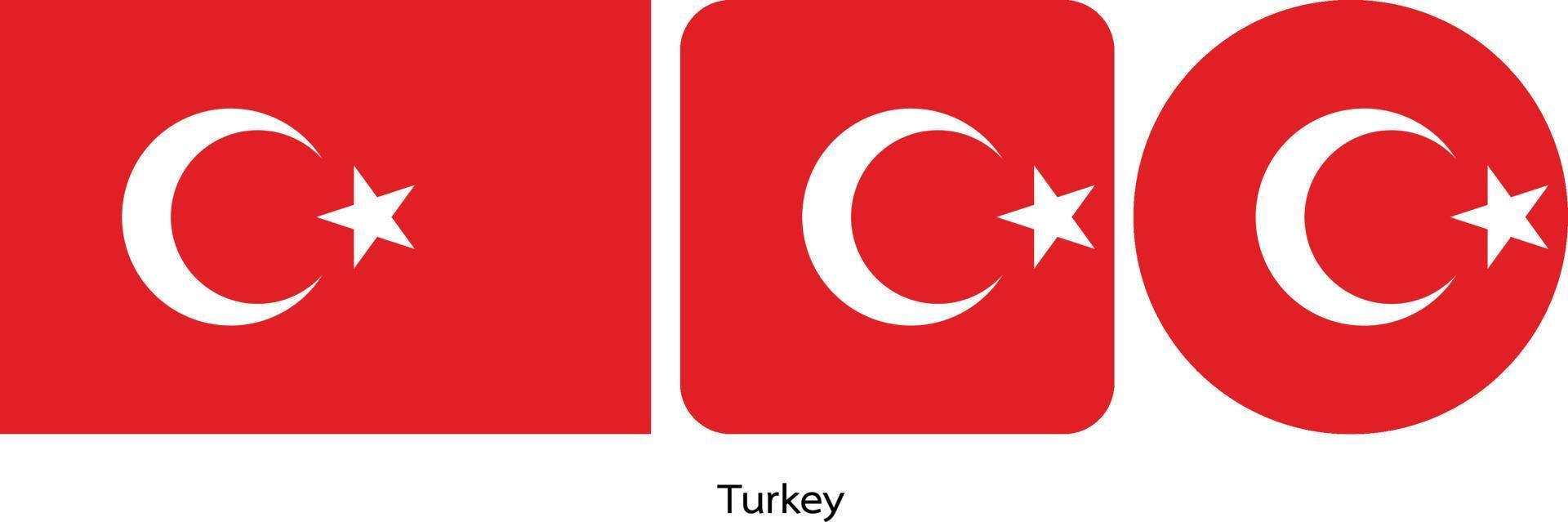 Turkey flag, vector illustration