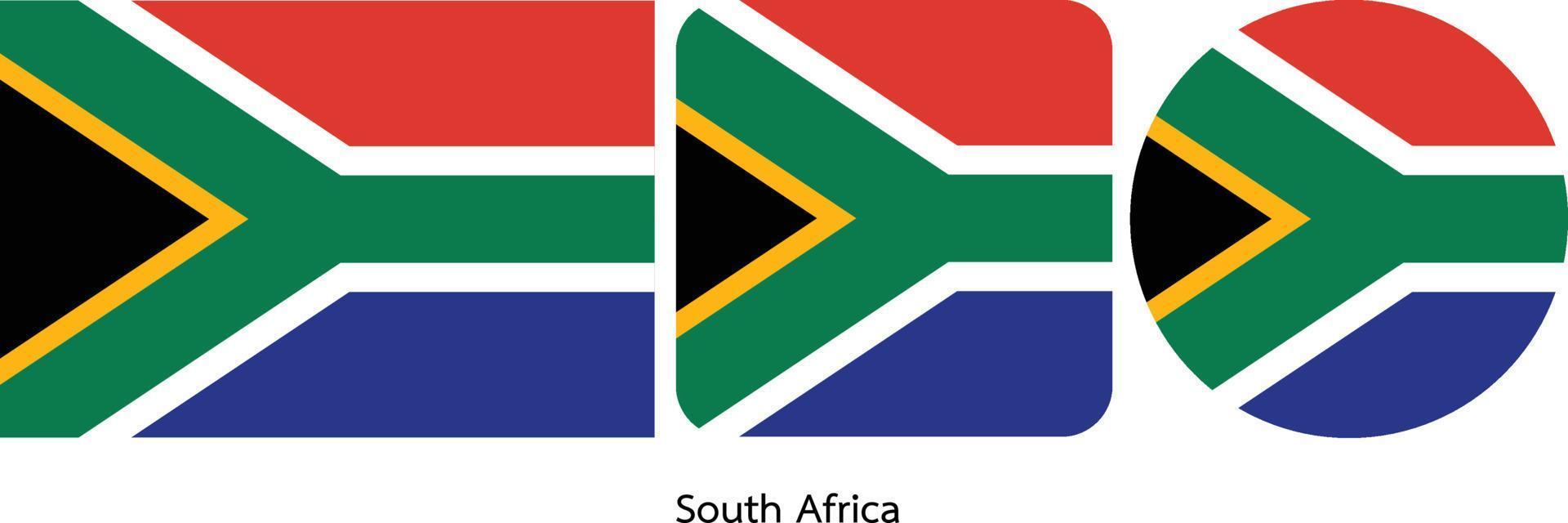 South Africa flag, vector illustration