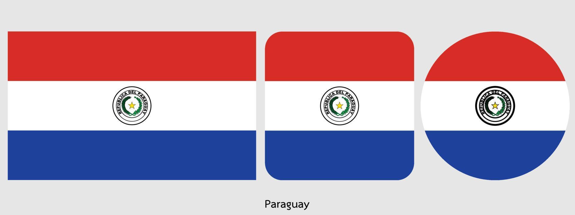 Paraguay flag, vector illustration